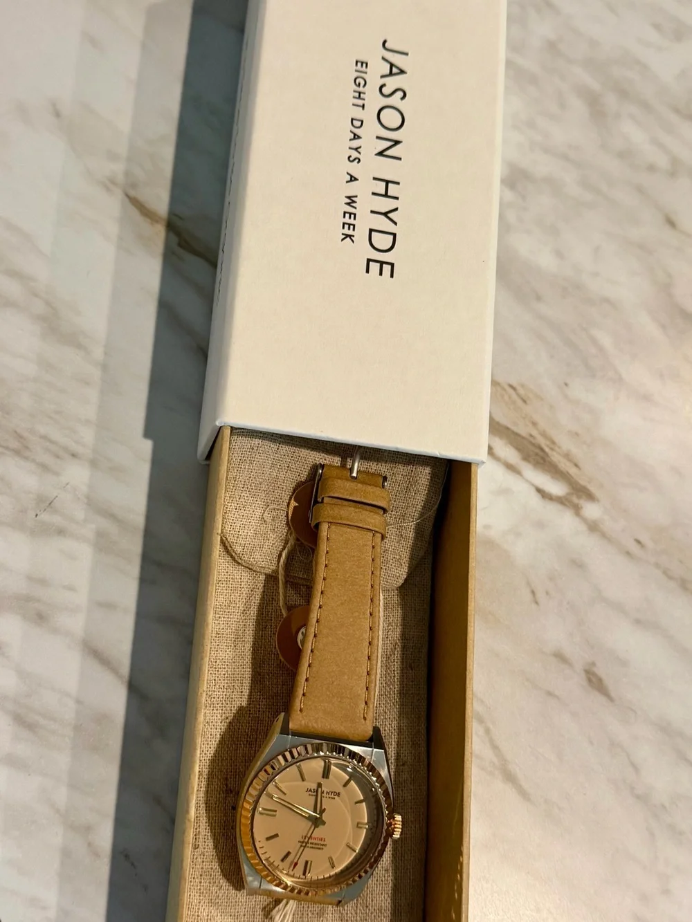 Women’s Beige/Tan Leather Strap Watch